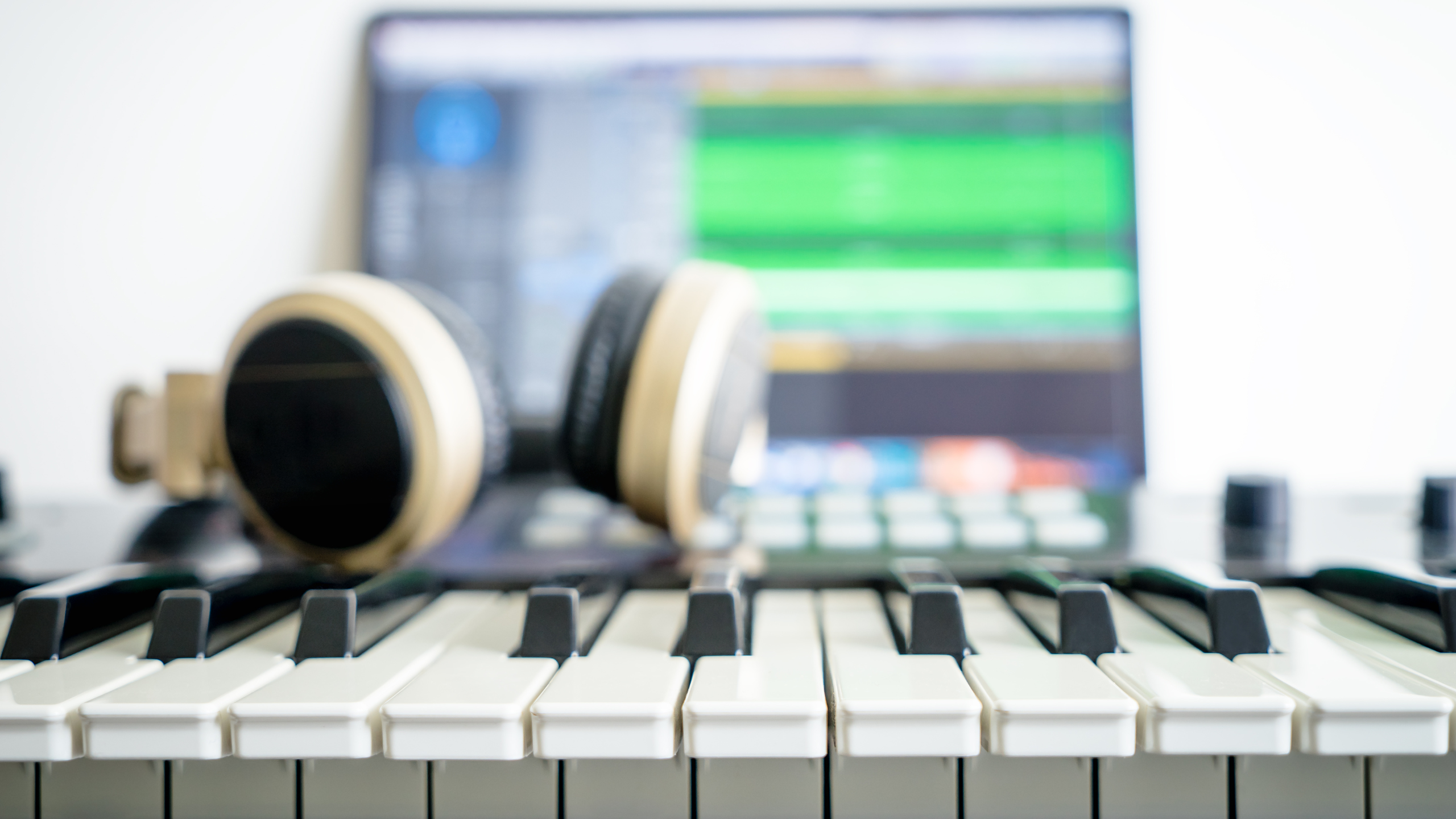 piano headset and digital music photo